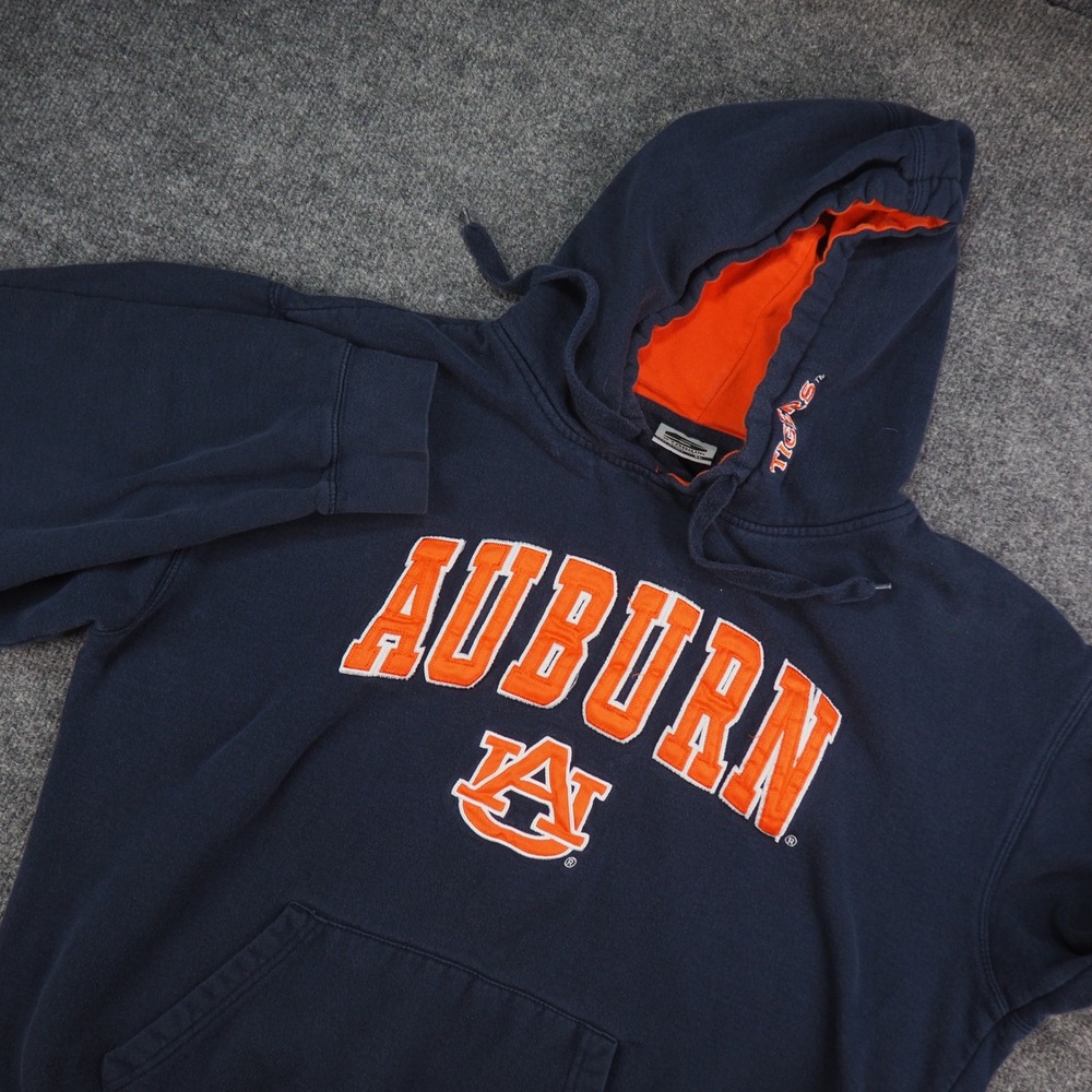 Auburn Tigers Mens XL Hoodie Navy Blue Solid Stadium Athletics NCAA Football